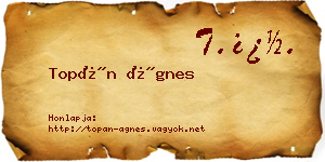 Topán Ágnes névjegykártya